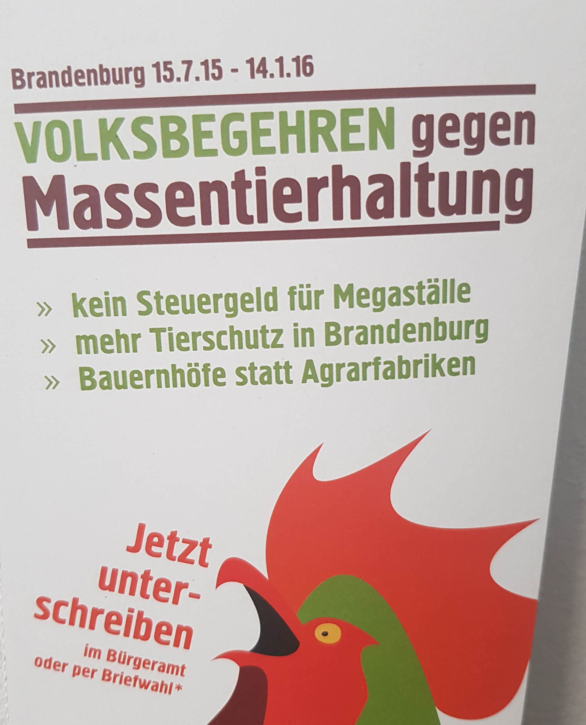 Volksbegehren gegen Massentierhaltung